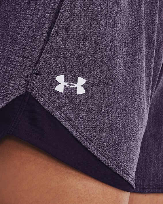 Women's UA Play Up Shorts 3.0 Twist, Purple, pdpMainDesktop image number 3